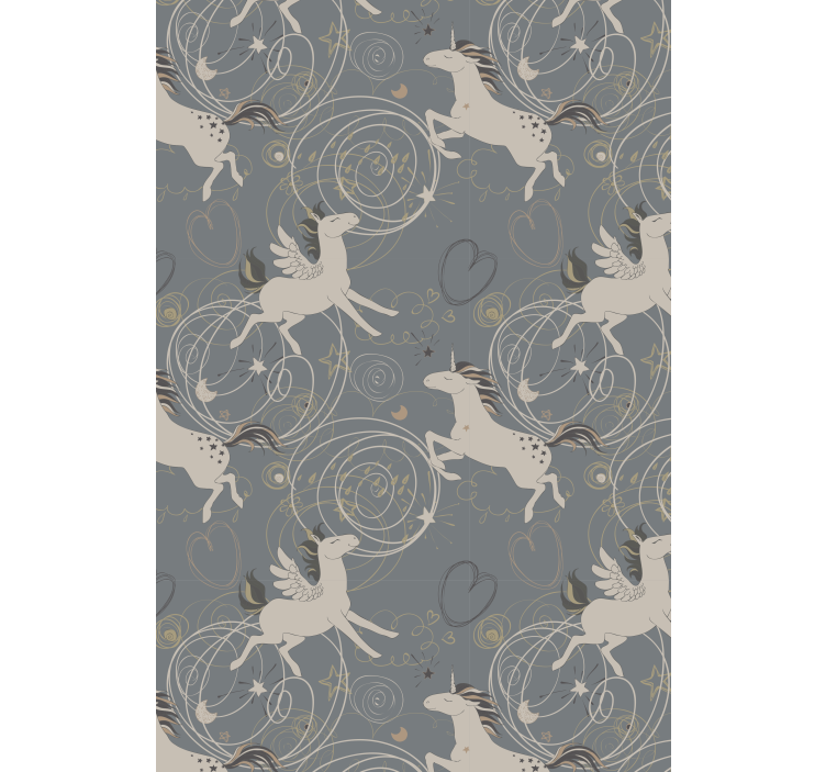 Pegasus enhörningar mörka barnRullgardiner - Tenstickers