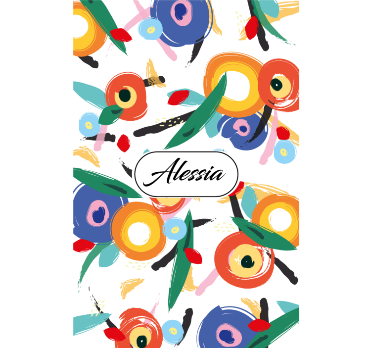 Färgglada abstrakta konstblommor anpassade rullgardin - Tenstickers