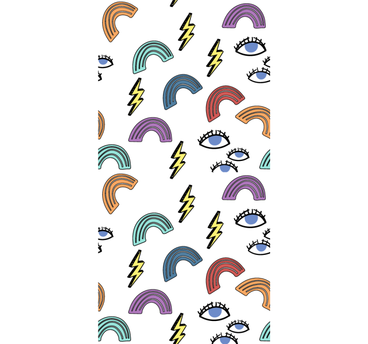 ögon och blixtmönster barngardin - Tenstickers