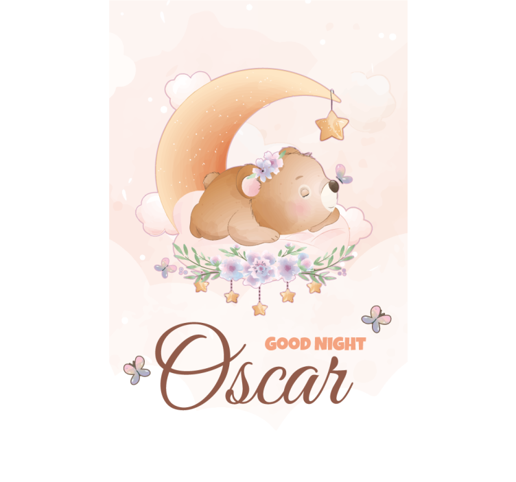 Söt björn för pojke med namn barnkammare rullgardin - Tenstickers