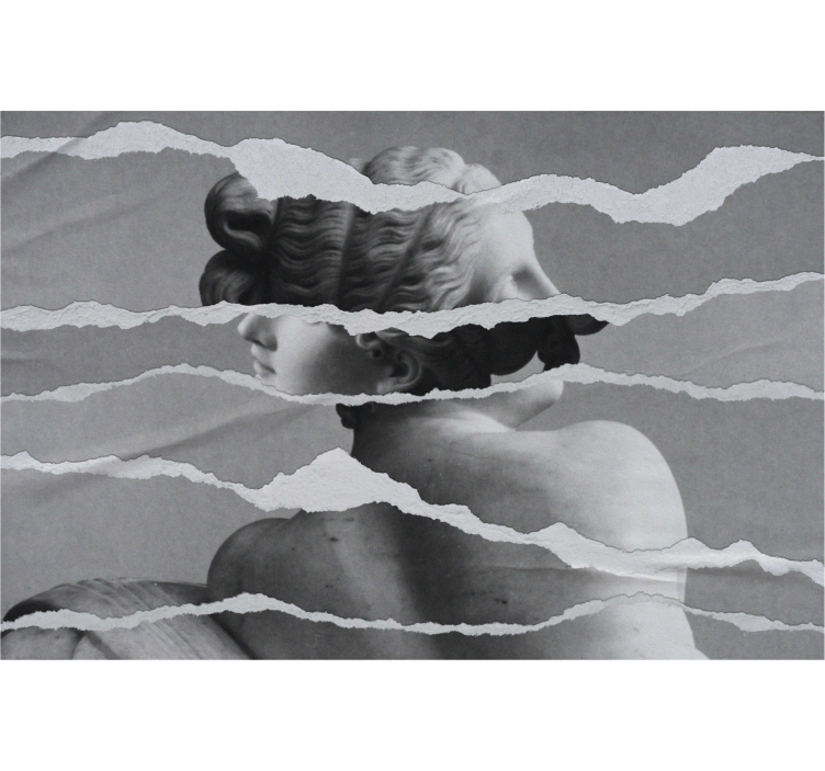 Byst skulptur hyllning Mönstrade rullgardiner - Tenstickers