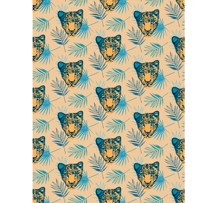 Leopardhuvud mönster Rullgardin djur - Tenstickers