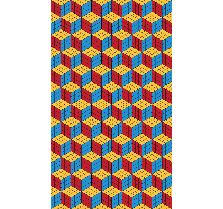 Färgglada kubmönster Rullgardin nörd - Tenstickers