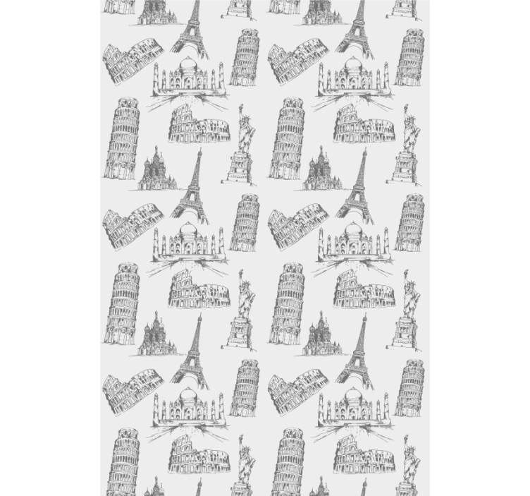 Berömda landmärken silhuetter Originella rullgardiner - Tenstickers