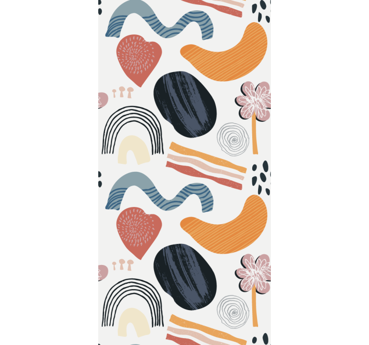 Abstrakta pastellformer Mönstrade rullgardiner - Tenstickers