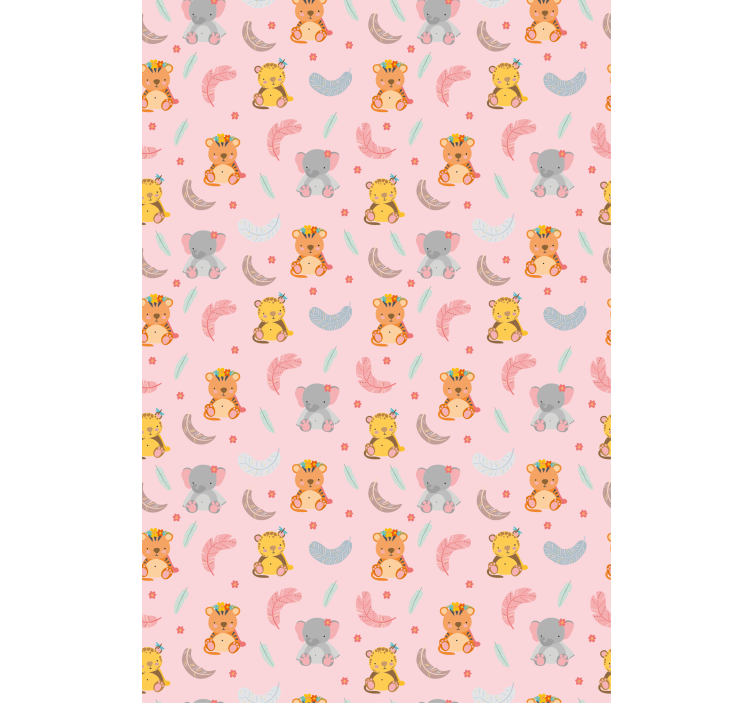 Uppsättning söta tecknade djur barn rullgardin - Tenstickers