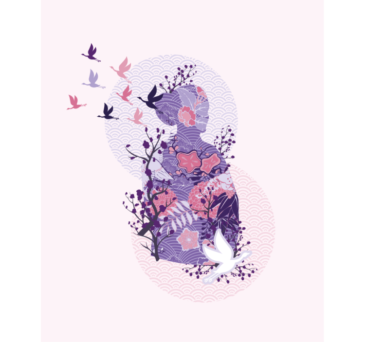 Blommig siluettkonst Rullgardin blommor och växter - Tenstickers