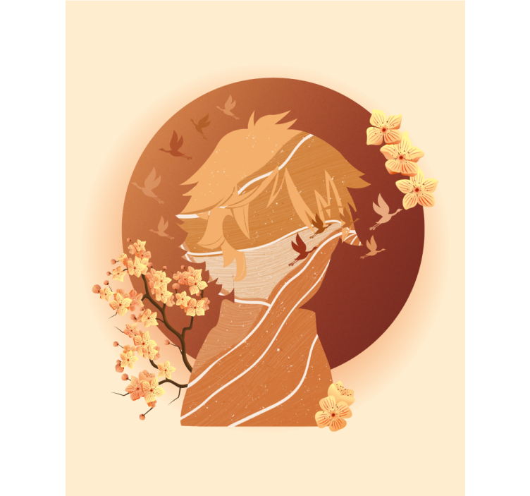 Asiatisk natur siluett Mönstrade rullgardiner - Tenstickers