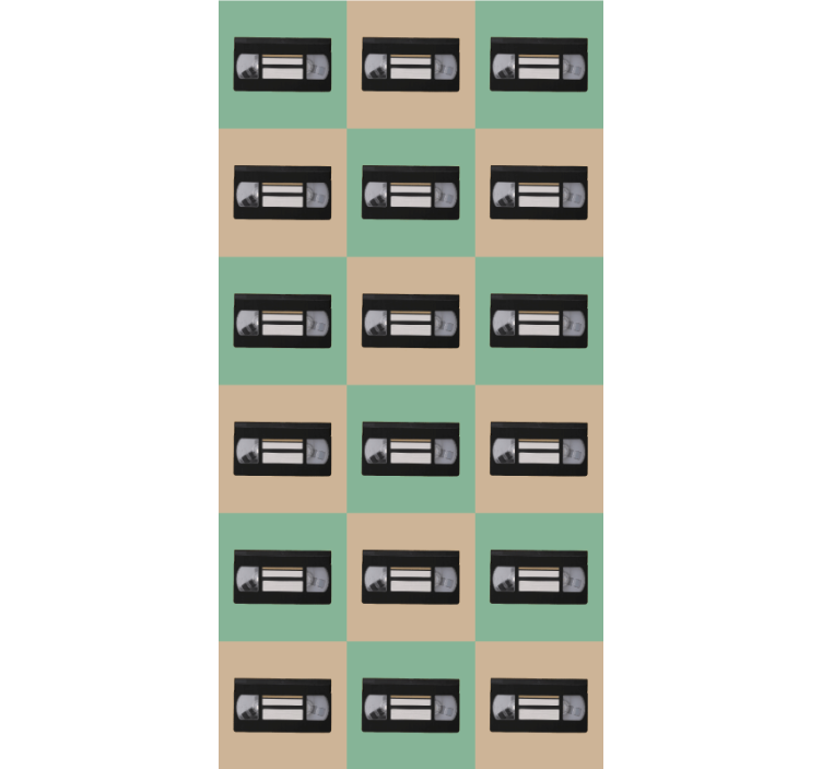 Färgglada vhs retro mönster vintage rullgardin - Tenstickers