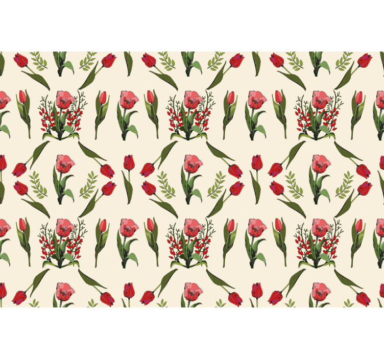 Elegant beige arrangemang Rullgardin blommig - Tenstickers