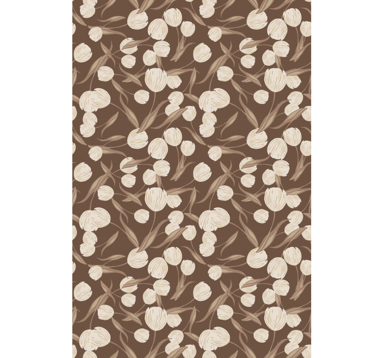 Elegant beige tulpaner mönster blommor rullgardin - Tenstickers