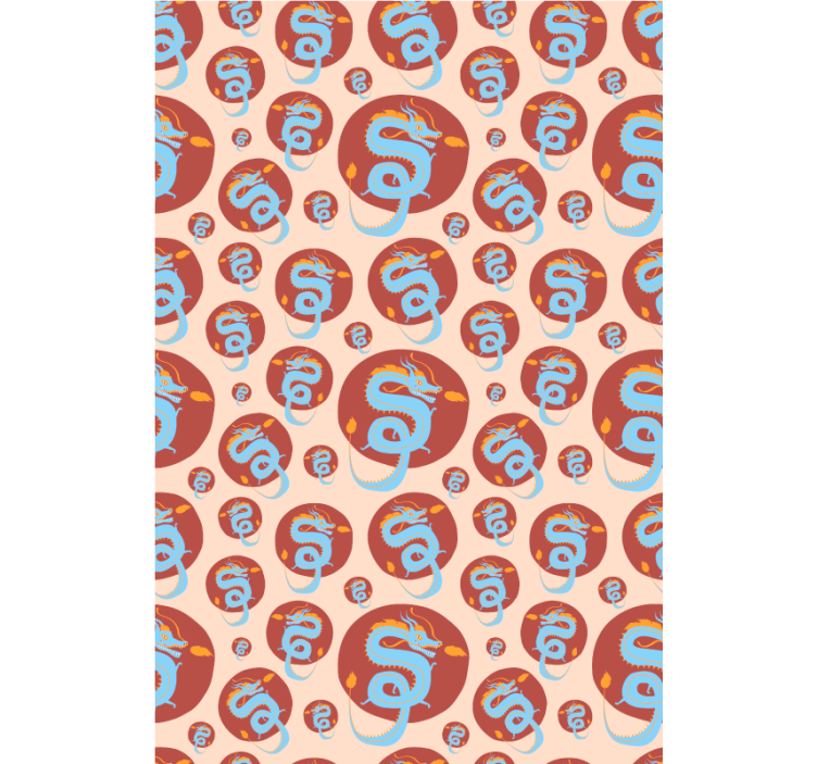 Ljusblå drake olika djur rullgardin - Tenstickers