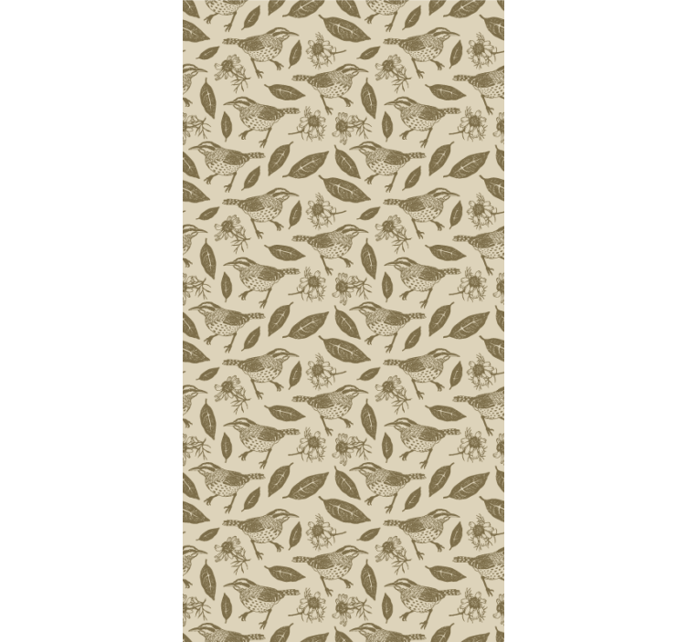 Fåglar i naturen och växter master bedroom rullgardin - Tenstickers