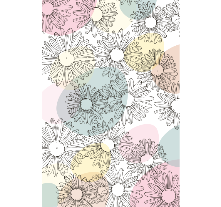 Kawaii stil former och blommor modern rullgardin - Tenstickers