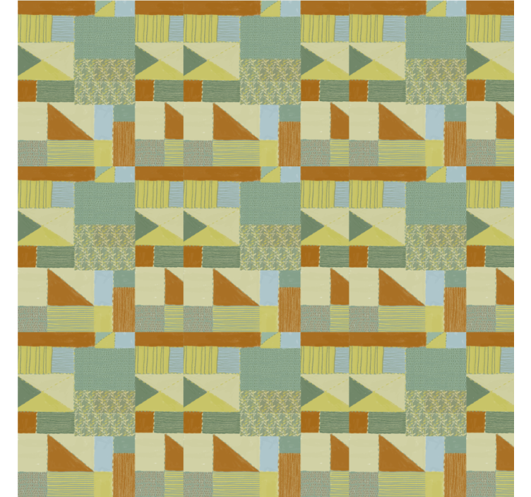 Lapptäcke färgglada triangel och mönster rullgardin - Tenstickers