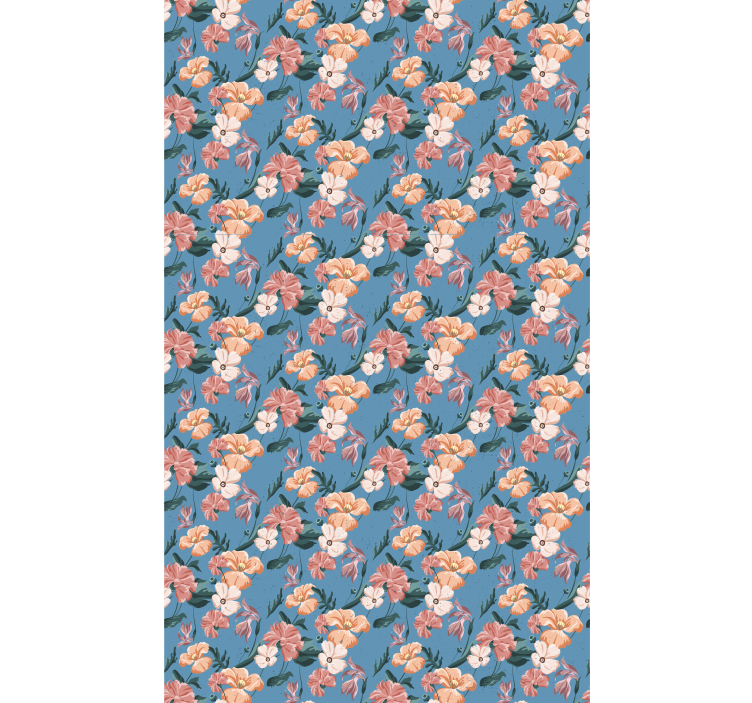 Blommönster glädje Rullgardin blommor och växter - Tenstickers