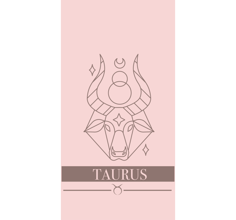 Taurus zodiac design Rullgardin med text - Tenstickers