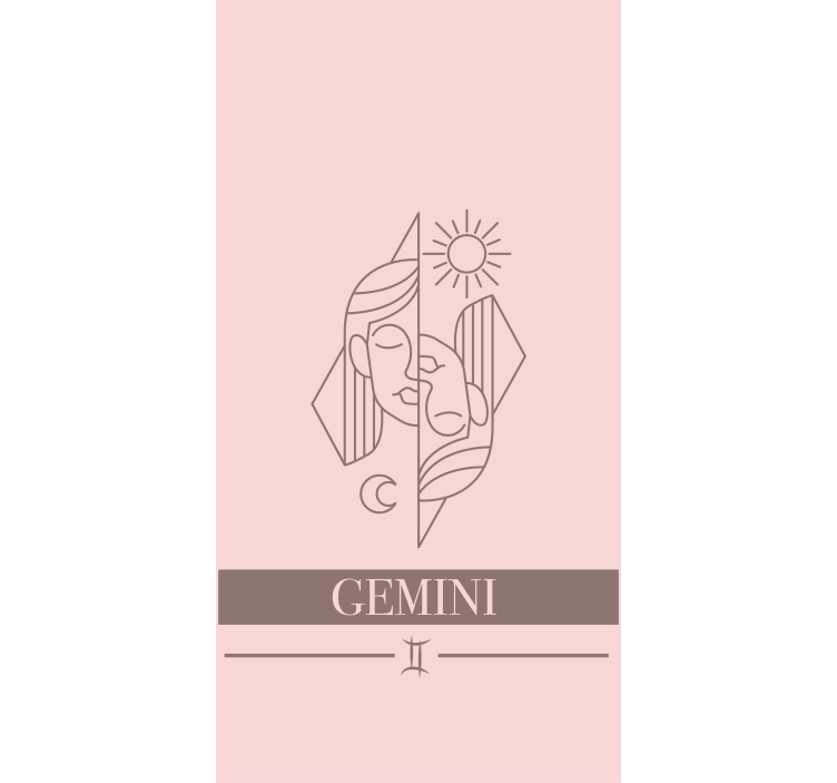 Gemini zodiac design Rullgardin med text - Tenstickers