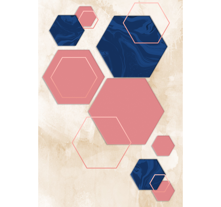 Geometriska hexagonmönster Rullgardin modern - Tenstickers