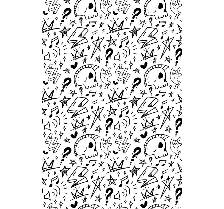 Coola tecken mönster tonårsRullgardin - Tenstickers