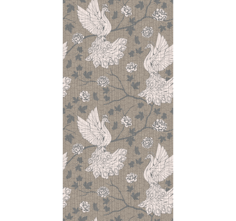 Svanar beige design Rullgardin elegant - Tenstickers