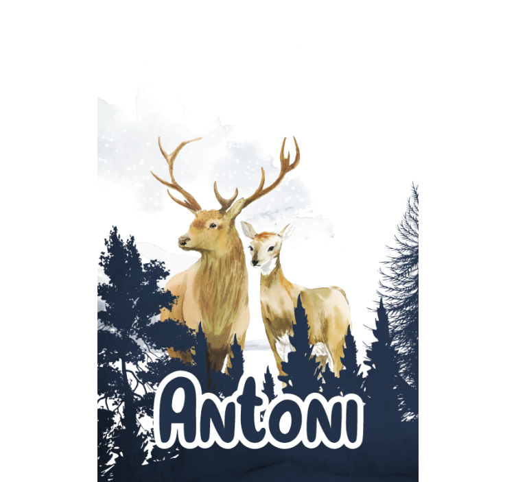 Skandinavisk stil skogen vänner träd rullgardin - Tenstickers