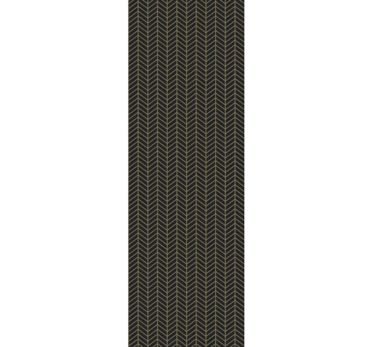 Brun med gyllene linjer art déco mönstergardin - Tenstickers