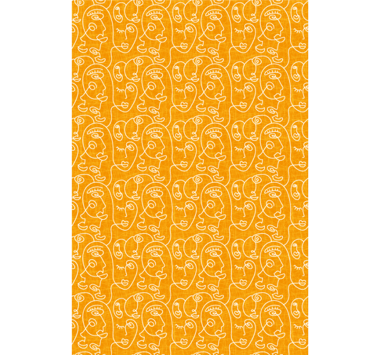 Abstrakt orange dras kvinnor rullgardin - Tenstickers