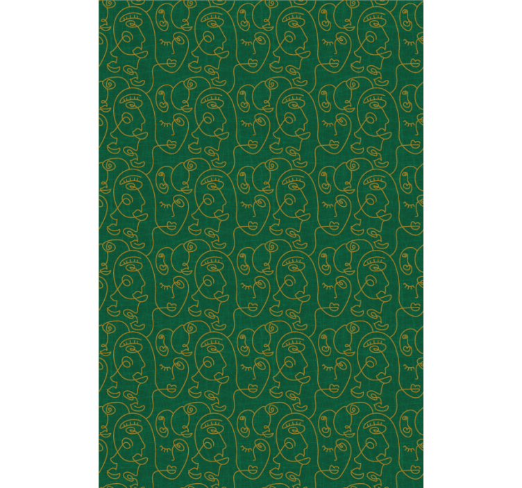 Abstrakt grön dras kvinnor mönster rullgardin - Tenstickers