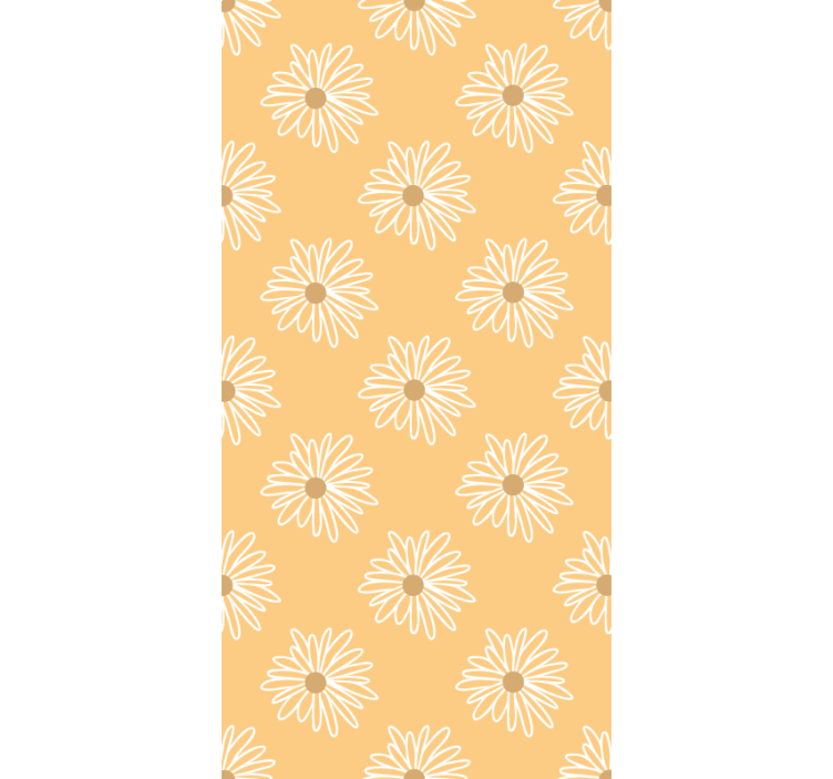Gul daisy design Rullgardin blommig - Tenstickers