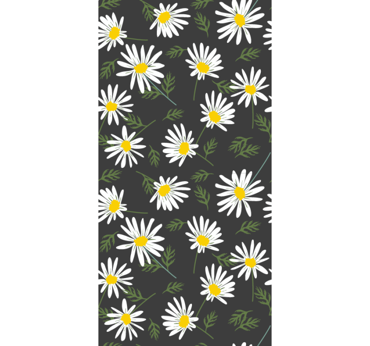 Realistiska prästkragar blommor och växtRullgardin - Tenstickers