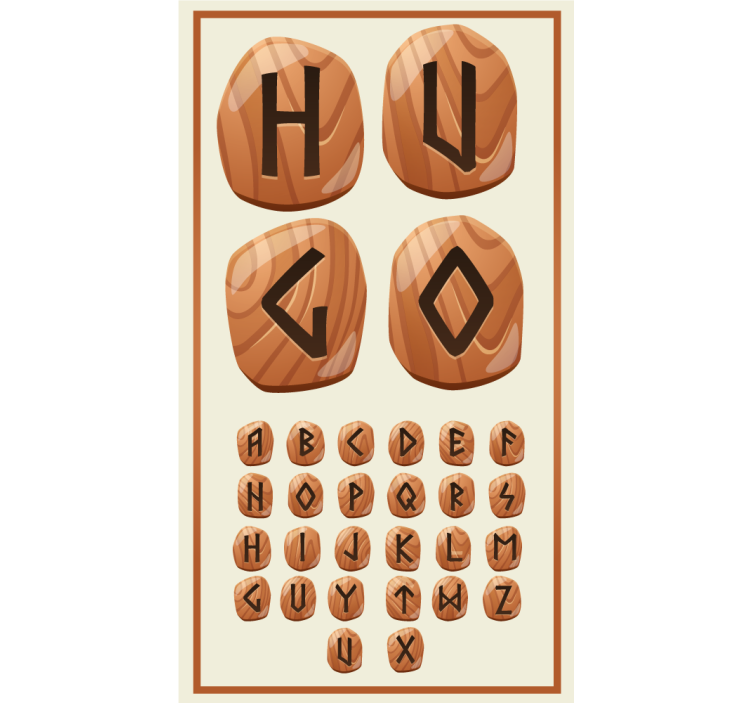 Vikingalfabet barn personliga rullgardin - Tenstickers