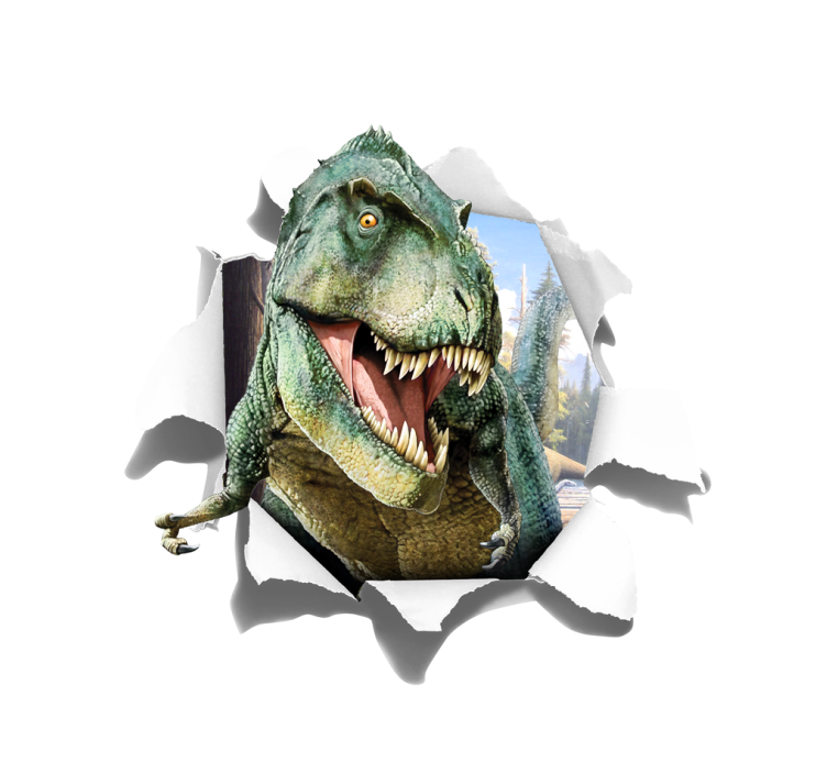3D arga t-rexen rullgardiner barn - Tenstickers