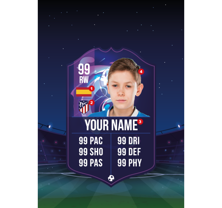 Fotbollsspelarkortet Rullgardin barn - Tenstickers