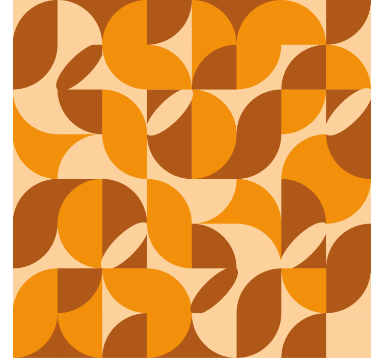 Retro orange figurer Rullgardin vardagsrum - Tenstickers
