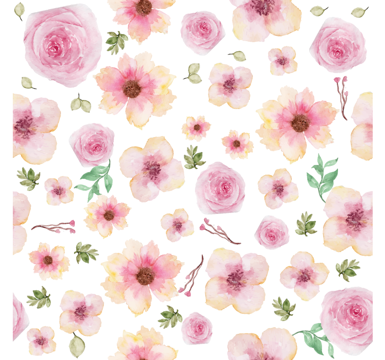 Rosa blommor mönster rullgardin - Tenstickers