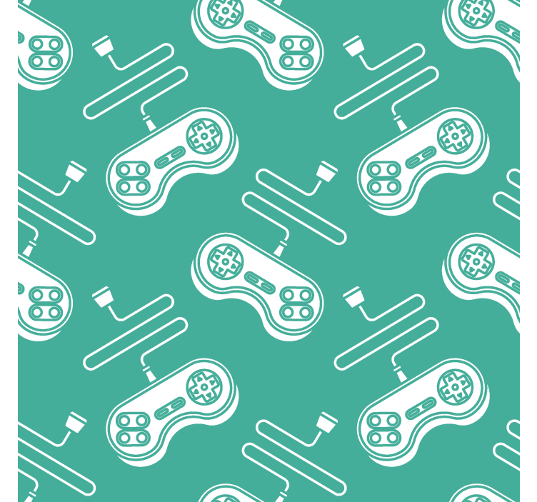 Retro vita kontroller mönster Rullgardin nörd - Tenstickers