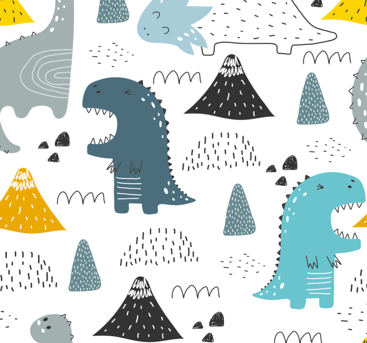 Skandinaviskt mönster Rullgardin dinosaurie - Tenstickers
