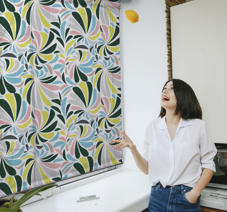 Kedjade färgade fjädrar modern rullgardin - Tenstickers