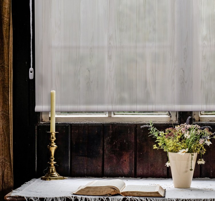 Rustik rullgardin i grått trä - Tenstickers