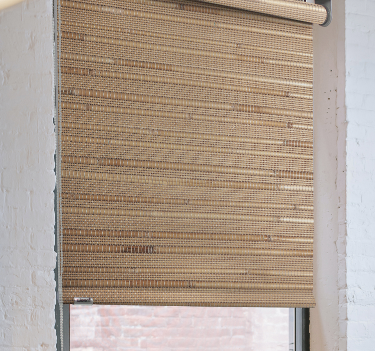 Randiga ljusbruna plankor rustika persienner - Tenstickers