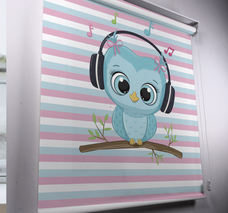 Musikuggla barn rullgardin - Tenstickers