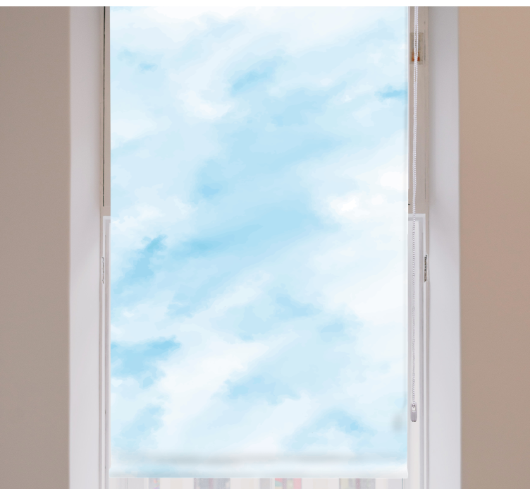 Abstrakt blå moln master sovrum rullgardin - Tenstickers