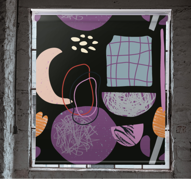 Abstrakt form mönster Rullgardin modern - Tenstickers