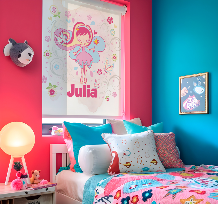 älva med fjärilar Rullgardin personlig - Tenstickers