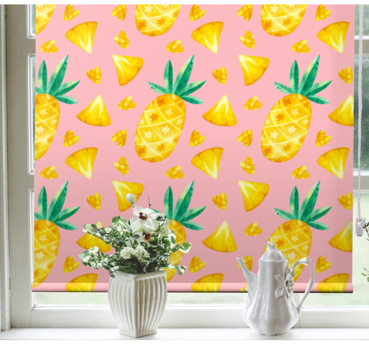 Ananas mönster glädje Rullgardin frukt och grönsaker - Tenstickers