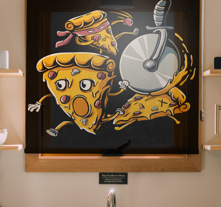 Animerade pizzaskivor Rullgardin roligt - Tenstickers