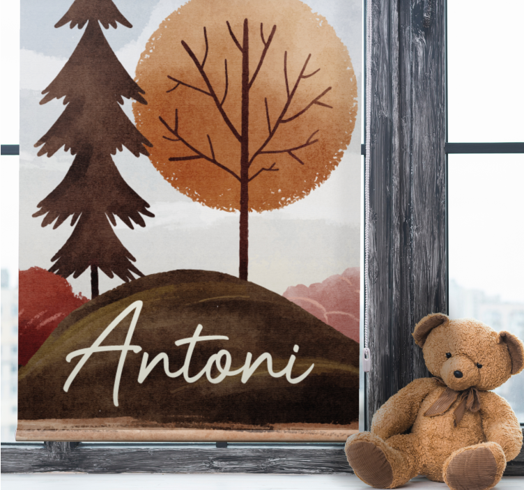 Nordisk skog med namn Rrullgardin barn - Tenstickers