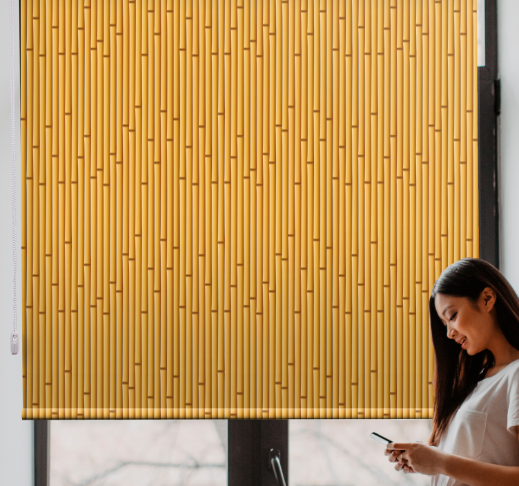 Japandi bambu rör mönster rullgardin - Tenstickers