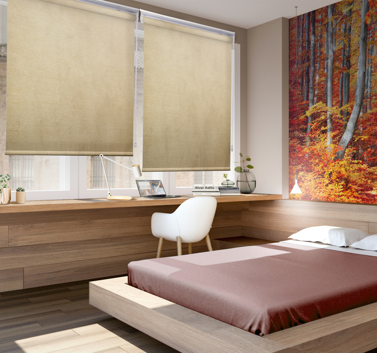 Beige toner rustik rullgardin - Tenstickers